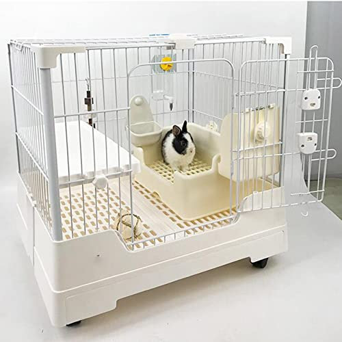 Kaninchen-Hasenkäfig, Meerschweinchenkäfige, Kleintierkäfig, Kleintierkäfig aus Metall mit Rädern, abnehmbarer Plattform und herausziehbarem Tablett für Frettchen, große Ratten, Meerschweinchen und Ch
