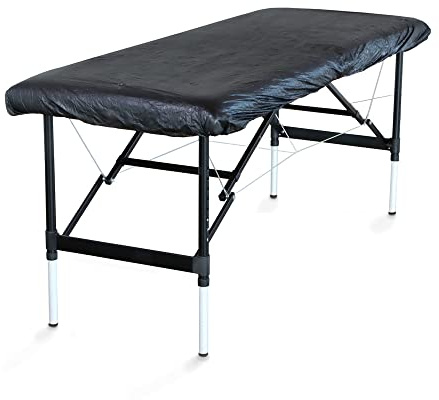 SWAVGO - Liegenbezüge 20 Stück Schwarz - 210 x 90 cm - Unterlagen für Liegen mit Gummizug - Ideal für Krankenhäuser, Praxen, Tattoo Studios UVM. (20)