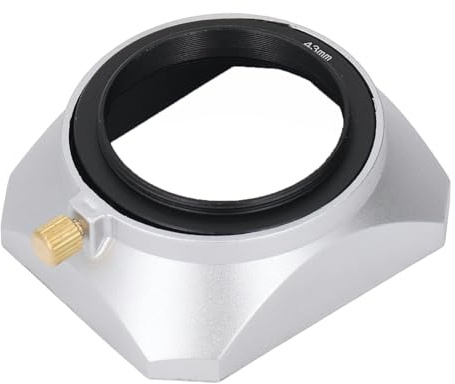 43 Mm Quadratische Metall-Gegenlichtblende, ABS-Digitalkameraschirm aus Aluminiumlegierung, Innenseite mit Mattem Finish, Effektive Lichtblockierung, für Brennweite ab 25 Mm