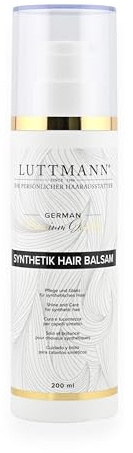 LUTTMANN® Synthetik Hair Balsam 200 ml - Acondicionador para cabello sintético de pelucas - Cuidado y brillo para cabello sintético - Made in Germany
