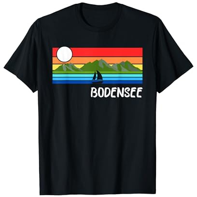Bodensee Segelboot Berge Design Bodenseeregion Bodensee T-Shirt