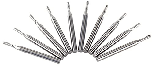 10 Stück 2 Mm Hartmetall-Schaftfräser, CNC-Gravierwerkzeuge, Einschneidiger Spiralbohrer mit 1 oder 8 Zoll Schaftdurchmesser, Zum Schneiden von Acryl, PVC und MDF