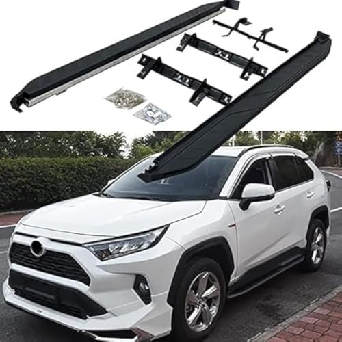 Auto Seitenschweller für Toyota RAV4 2019 2020 2021+,Anticrash Seitentrittleistenpedale, Auto Seitenschürze Seitenrock Body Kit Zubehör