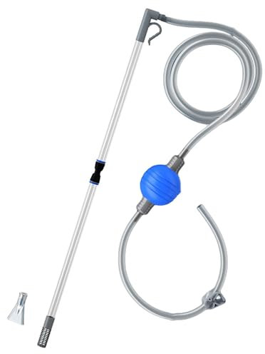 HYDIK Hand-Siphon-Schlauch mit Wasserschlauch-Controller-Klemme, Aquarium-Reinigungswerkzeug, Aquarium-Siphon-Sauger, Geeignet für Die Reinigung von Kies und Sand Im Aquarium(Blue)