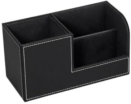 WZYYCV Organizer Desk stifte Stifthalter, Leder, Schreibwaren-Aufbewahrungsbox, große Kapazität, Stifthalter, Büro, Desktop-Organizer, Zuhause, Schwarz Organizer Desk stifte