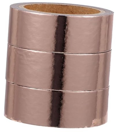 CANIGHT 3rollen Kreatives Washi Tape Selbstklebendes Metallic Dekoband Roségold Für Scrapbooking Bastelprojekte Und Geschenkverpackungen Vielseitig Einsetzbar Und Einfach Zu Handhaben