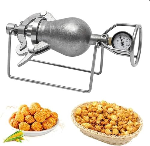 Popcornmaschine, Kleiner Handgehaltener Popcornmaker FüR Zu Hause, Popcornmaker Aus Edelstahl, Traditioneller Chinesischer Popcorn Popper, Weihnachtsunterhaltungsparty Im Freien(360ml)