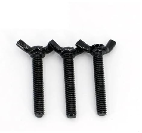 TULDYS 2/10 pièces M4 M5 M6 M8 Noir Papillon Aile Boulon vis à Pouce en Acier avec Noir(35mm,M6 (5Pcs))
