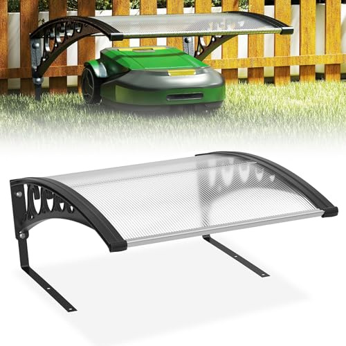 XMTECH Garage Dach Carport aus Polycarbonat, für Rasenroboter Rasenmäher, Mähroboter Überdachung, UV-Schutz, Regenschutz