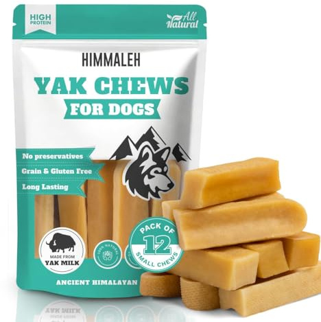 Himmaleh Yak Chews for Dogs - Yak chews for dogs small and puppies (pack of 12) - Protein Rich Dog Chews Long Lasting Natural - Yak Milk Chews - Yak Bars for Dogs - Healthy Snack for small Breeds