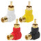 KUOQIY 4 Pièces Adaptateur 90 Degrés Plaqué Or, Adaptateur RCA Mâle vers Femelle à Angle Droit, pour Connexion Audio Stéréo, Rouges/Noirs/Blancs/Jaunes