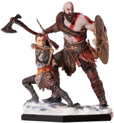 Zhongkaihua Kratos Figure Kratos Atreus Battle Ver 20 CM Anime Action Figures Modèle PVC Statue Maison Bureau Décoration Ornement Cadeau d'anniversaire pour les fans