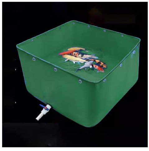 wasserdichte Canvas-Pooltasche, 0,5 mm temporärer Fischtank für Salzwasser, einfach aufzubauender Wasserspeicher für Gartenteiche (2 x 5 x 0,8 m) – ideal für Aquakultur und Fischzucht