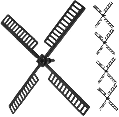 Mobestech Accessoires de Pales Lot de 5 Solaire pour Moulin à Vent de Jardin Plastique Noir Étanche Lames Rotatives Sets de Sets pour Décoration Extérieure
