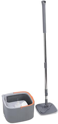 Yctze Cubo de Trapeador de Microfibra Giratorio de 360 ​​Grados con Altura y Fácil Mantenimiento para Piso Húmedo y Seco