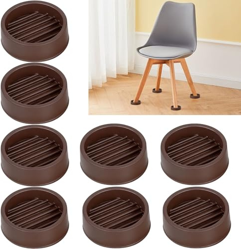 1.5x1.5 Rubber Furniture Pads, 8 PCS Furniture Casters Cup, Round, Brown