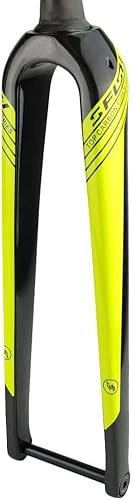 Forcella per Bici Forcella Rigida in Fibra di Carbonio 700c Forcella per Bici da Strada 1-1/2 '' Conica 26 '' 27,5 '' 29 '' Forcella MTB per Mountain Bike Perno Passante 12x100m, Yellow