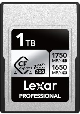Lexar Professional Silver Series CFexpress 4.0 Type A Card 1TB | Up to 1750MB/s Read, VPG200, 8K Video, Compatible with Sony Alpha and Sony FX Cameras