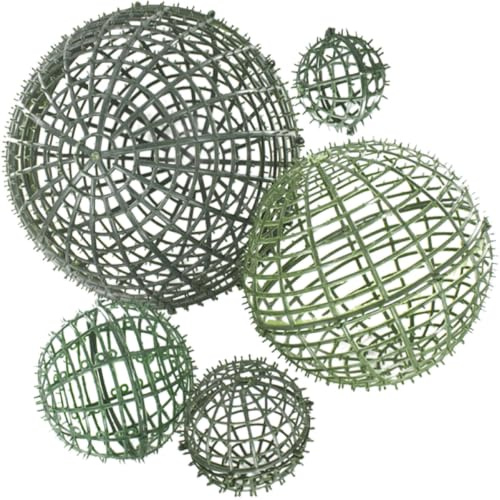 Alipis 5 Stück Kunststoff Pflanzenkugel Gestelle Grün 5cm bis 25cm | Buchsbaum Künstlich Outdoor, Grasrahmen Gestell für Blumenarrangementhalter, Selbstgemacht Materialien