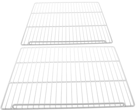 Grille de Réfrigérateur 2 Pièces, Séparateur Horizontal | Blanc, Acier Filaire Plastifié, Design Ventilé, pour Congélateur et Réfrigérateur, Lot de 2