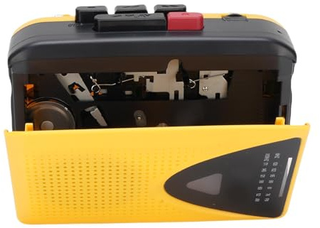 Goshyda Recordadora de Cinta de Reproductor de Cassette Portátil, Conector de Auriculares de 3,5 Mm de Altavoz Incorporado, Soporte Am FM Radio