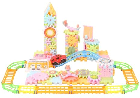 Electric Building Block Toys - Kit Creativo con Ingranaggi rotanti, Divertenti Giocattoli educativi per l'apprendimento precoce, Puzzle per Bambini, Costruzione a Ingranaggi motorizzata