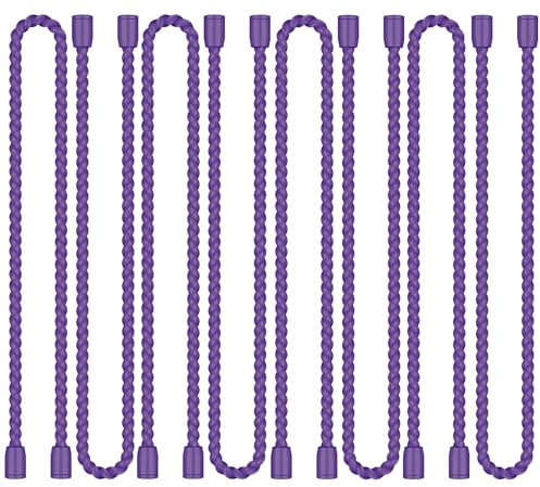 8PCS 12 Inch Silicone Cable Ties, Reusable Bendable Rubber Twist Ties