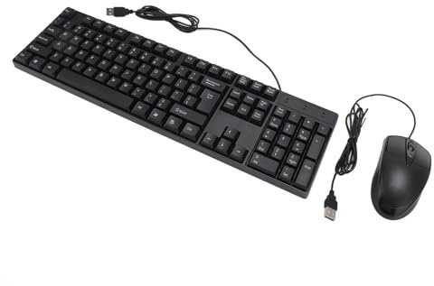 BONKZEBU Ensemble Clavier et Souris Filaire Ergonomique avec Contrôle Rapide, Connexion Stable pour Les Entreprises de Jeux, Clavier et Souris Multimédia USB pour Les Professionnels Productifs