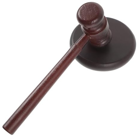 Alipis Martillo de Juez de Madera Base de Soporte, Mazo Pequeño para Subasta y Juguetes Infantiles, Mazo Multifuncional para Oficina y Uso Escolar, Acabado Liso Seguro Color Aleatorio