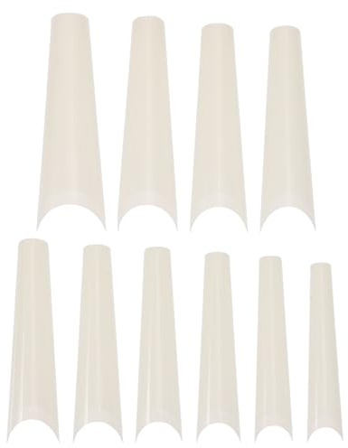 NUOBESTY 500 Faux Ongles de Cercueil, Capsules Complètes en Couleur Naturelle, Ultra Longs, Kit Manucure Nail Art, Adaptés aux Femmes, Faciles à Coller et Retirer, Décorations Ongles