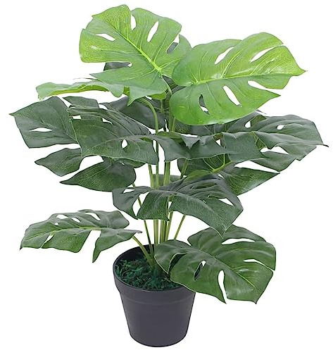 Genérico Planta de Monstera Artificial con Maceta Verde 45 cm