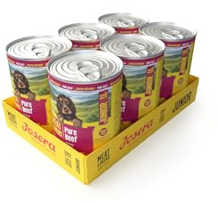 JOSERA Meat Lovers Junior Pure Beef (6X 400g) | Hundefutter nass - Rind | Junior | Premium Nassfutter für Welpen & Junghunde | extra viel Rindfleisch (Beef) & Lachsöl | getreidefrei