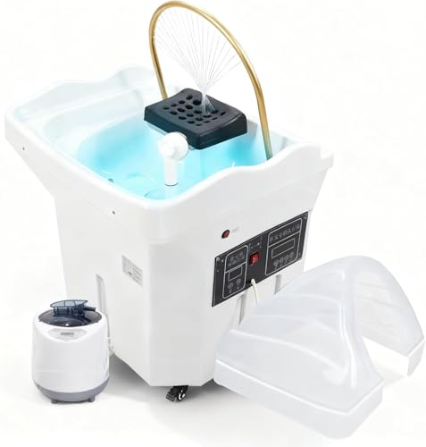 Équipement de Spa pour la tête,Head Spa Japonais Coiffure avec réservoir de Stockage d'eau de 60 L, pour Salons et spas, 4 Roues universelles，Circulation d'eau à Double contrôle