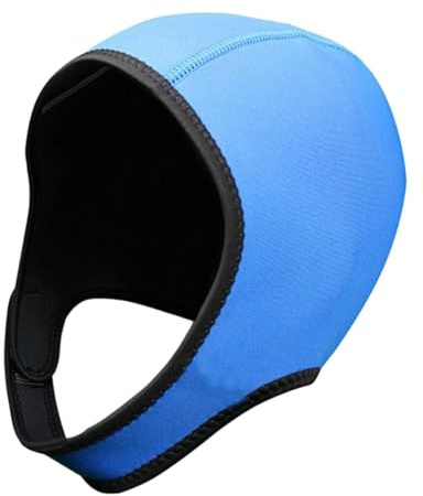 BEALIFE Snorkling Kajakpaddling Dykmössa 3 mm neoprenhuva med bekväm hakrem Vattensportaktiviteter Snorkling Kajakpaddling Segling Kanotpaddling Vattensporter, Blå, 3 mm