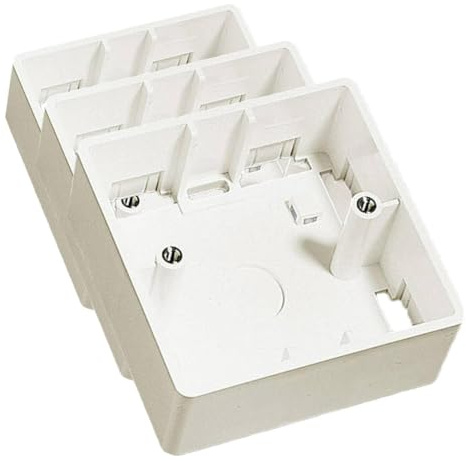 Lindy 60523 - Scatola murale singola, Per prese a muro AV modulari, Bianco, 86 x 86 x 47 mm (Confezione da 3)