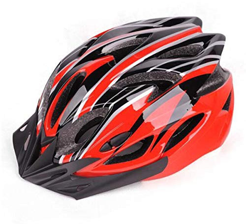 N / D Fahrradhelm für Erwachsene und Damen, mit Visier, stoßfest, verstellbare Passform, Rot, Einheitsgröße