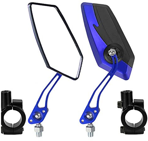 ETOPARS Espejos Retrovisores de Moto 10mm 8mm Azul Espejos Retrovisores Laterales de Motocicleta Aluminio Espejos del Extremo Manillar Ajustable con 7/8 Montaje