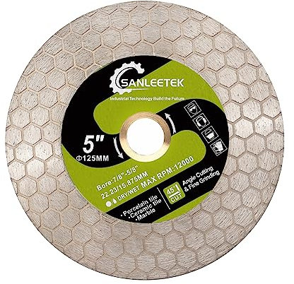 SANLEETEK Disque Diamant Carrelage 125mm Lame Design Hexagonal pour Porcelaine Carreaux de Céramique Marbre Pierre Artificielle Quartz