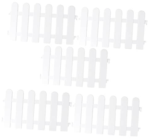 Yardwe 5stücke Zaun Lattenzaun Gartenklettergerüst Gartenzaun Gartenumzäunung Weiß Pvc Feuchtigkeitsabweisend Korrosionsbeständig für Innenbereich Außenbereich Zaun Deko Weihnachten