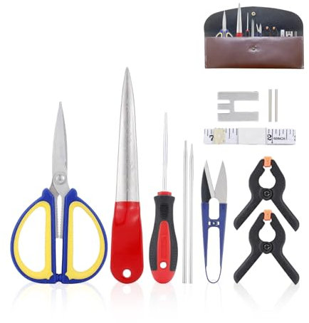 Wisepro Basket Weaving Set, 13 PCS DIY Handcraft Rattan Tool Pine Needle Coiling Tool Beginner Kit for Basket Making, Furniture Repair
