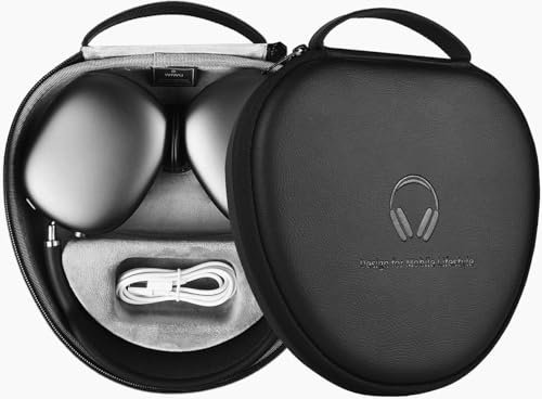 for Apple AirPods Max Case Accessory: WIWU AirPod Max Case with Sleep Mode | Airpod Max Accessories for Apple Headphones | Portable Ultra-Slim Travel Carrying Holder | Waterproof Shockproof | Black