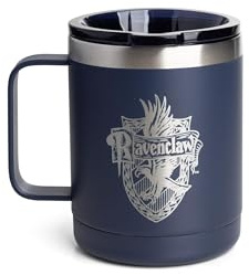 Smartshake Bohtal isolerad kaffemugg 350 ml, dubbelvägg vakuumisolerad mugg med lock, läckagesäker BPA-fri kaffekopp i rostfritt stål, resemugg för varma och kalla drycker (Ravenclaw)