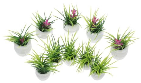 QUMIIRITY 10pièces Plantes Miniatures Pot pour Décoration De Maison De Poupée Accessoires Réalistes Idéales pour Et Aménagement Intérieur