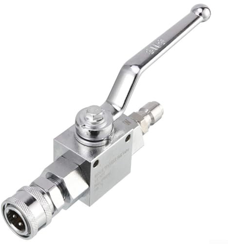 Valvola a sfera ad alta pressione da 4500 PSI, tubo flessibile della valvola di arresto dell'idropulitrice a sgancio rapido 3/8, struttura in acciaio inossidabile (1/4)