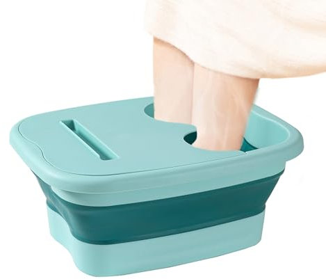 Bac de lavage des pieds pliable - Bac portable et pliable - Bac à soak compact - Réservoir d'eau léger pour la salle de pédicure, le voyage pour une utilisation en extérieur, le stockage des bains