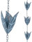Chaîne de Pluie pour Gouttières, Rain Chain en Métal Longueur 2.6 m, ChaînPluie Décorative, Rain Chain pour Gouttiere Rétro en Forme Feuille Fer Bleu, à Accrocher sur Balcons, Toits et Jardins