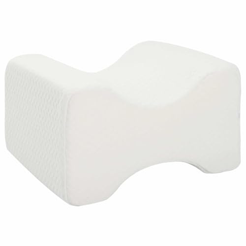 vidaXL Knee Pillow Espuma viscoelástica y poliéster 26 x 21,5 x 15 cm, Almohada para la Cama, Soporte de Rodilla de Memoria, Fundas Removibles, cojín ergonómico para aliviar el Dolor