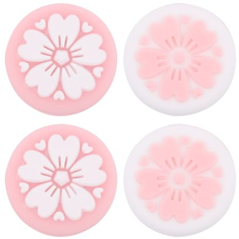 SOLUSTRE 4 Tapas Protectoras de Silicona para Joystick Color Rosa, Fáciles de Instalar y Cómodas, Ideales para Controles de Videojuegos