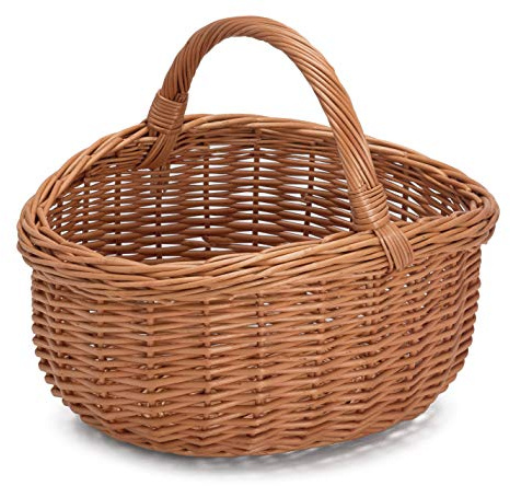 Prestige Wicker Willow Basket with Handle, Natural, 40 x 36 x 36 cm