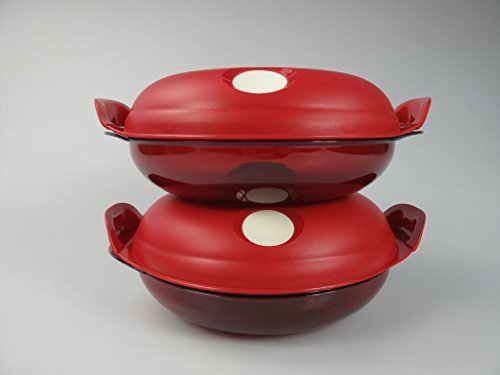 TUPPERWARE Mikrowelle Mikro-Fix rund 2x 700 ml rot Micro l50 Behälter P 27361